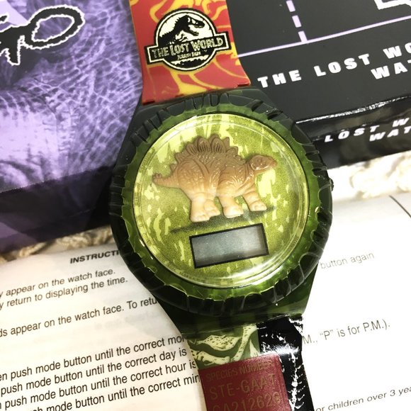 Jurassic Park The Lost World 3 D Stegosaurus Watch VTG ‘97 NEW - Picture 1 of 11
